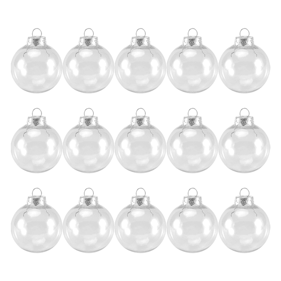 New Arrivals 15 PCS Round Clear Christmas Balls Fillable DIY Tree Made of Plastic Decorations