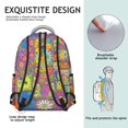 thumbnail image 5 of Pioneer Flower Floral Print Pattern Backpack for School, Cute School Bag with Adjustable Shoulder Straps and Padded Back, 15.3"x11"x7.1", 5 of 5
