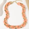 thumbnail image 4 of Collares de cadena de eslabones de resina de colores, Collar de clip Punk para mujeres y niñas, joyería, joyería de moda, 4 of 5