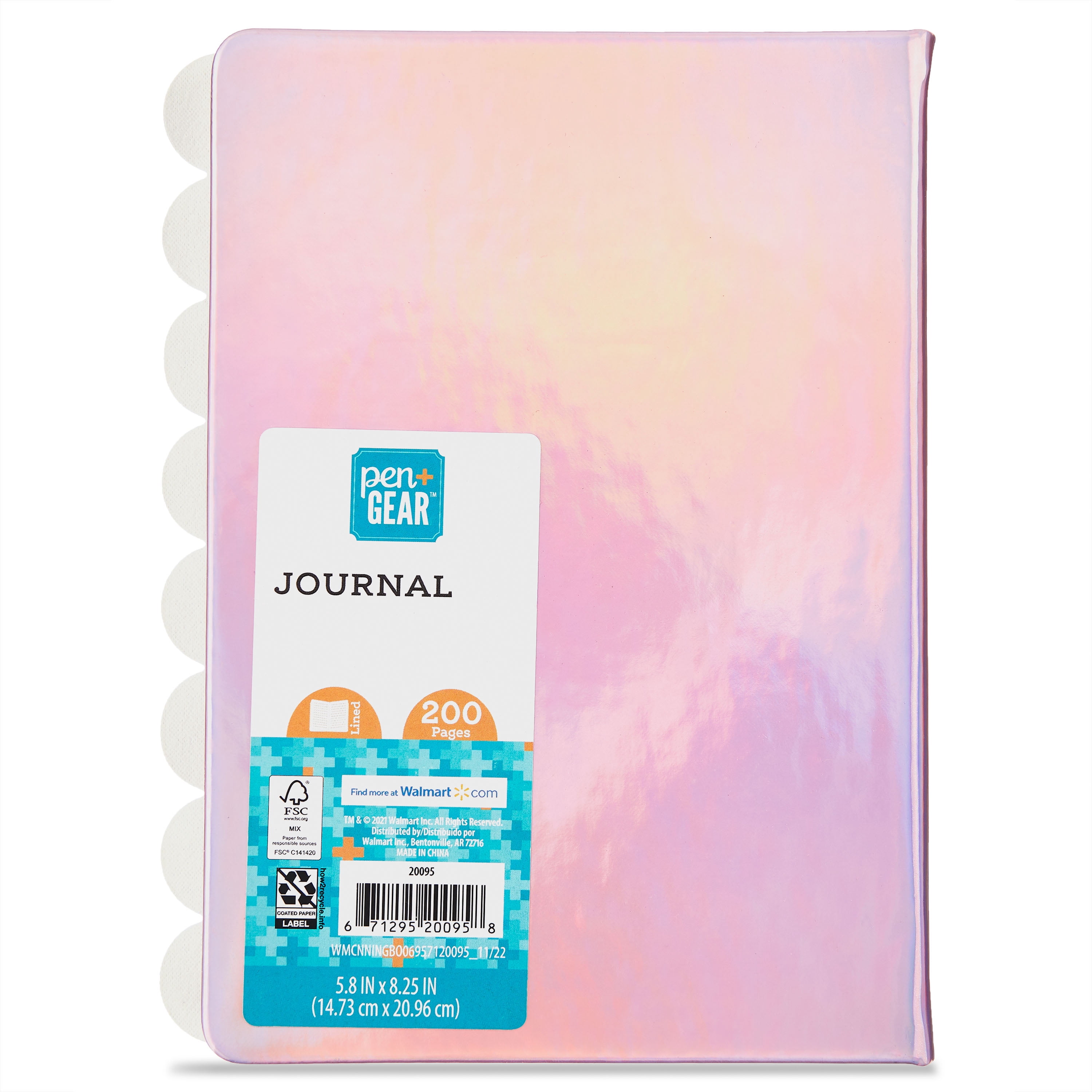 Pen+Gear Mermaid Scale Journal, 200 Lined Paper Page Notebook, Purple PVC Cover