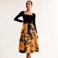 thumbnail image 3 of Gunia Halloween Dresses Women Festival Fashion Halloween Bat Print Graphic Dresses Elegant Comfortable For Party Comfy Clothes Gold, 3 of 3