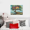 thumbnail image 4 of Susaid Whimsical Treehouse Painting Pattern Canvas Wall Decor Poster Framed Artwork Decoration for Bedroom Home Office Ready to Hang,Horizontal, 4 of 6