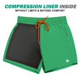thumbnail image 2 of BRISIRA Bañador para hombre, pantalones cortos de natación de secado rápido, entrepierna de 5.0 in, pantalones cortos de playa con forro de compresión y bolsillo con cremallera, color verde, 2 of 5