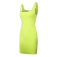 thumbnail image 6 of Savings SMihono Women's Trendy Solid Color Bag Hip Sundress Sleeveless Sundress All-match Sundress Womens Fashion Square Neck Mini Bodycon Slim Dress Green S, 6 of 8
