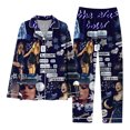 thumbnail image 1 of Spring and Autumn Printed Pajamas Women's Fashion Daily Casual V-Neck Long Sleeve Set Character Pattern Printed Pajama Set, 1 of 2