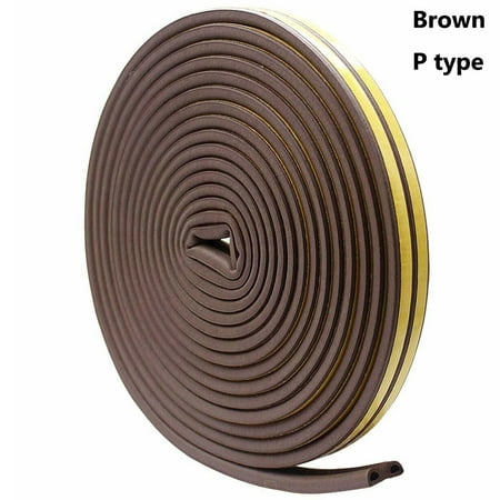 

5/10m Self Adhesive Rubber Anti Collision Weather Strips Draught Excluder Seal Strip Foam Window Door BROWN 5M P