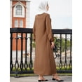 thumbnail image 5 of IBTOM CASTLE Abayas for Women Muslim Dress Prayer Clothes Zipper Maxi Long Robe Kaftan Dresses Islamic Dubai Loose Abaya Dress 3XL Brown, 5 of 8
