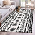 thumbnail image 2 of Black White Boho Area Rugs Collection 2.7'x5', Vintage Abstract Art Ethnic Tribe Non Slip Indoor Rectangle Throw Runner Rug Floor Mat Carpet for Living Room Dining Table Bedroom Nursery, 2 of 9