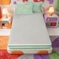 thumbnail image 4 of Erosebridal Mid-Century Line Pattern Zipper Queen Comforter Set with Fitted Sheet and 2 Pillowcases,Modern Minimalist Lines Zipper Bedding Set,Light Gray Reversible,4pcs, 4 of 7
