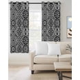 thumbnail image 2 of Black Morocco Kitchen Curtains Traditional Tribal Abstract Geometric Art Cafe Short Curtains for Bathroom Blackout Window Curtain Small Window Treatment Drapes for Bedroom Living Room 27.5"x39"x2, 2 of 9
