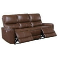 thumbnail image 4 of 3-piece Upholstered Power Reclining Sofa Set Saddle Brown, 4 of 19