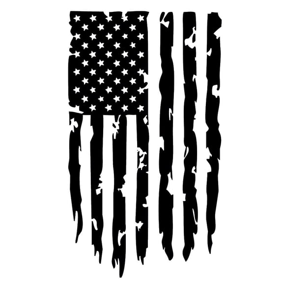 Distressed American Flag Vinyl Decal for Trucks, Cars, and Windows Compatible with Most Pickup- Rear Graphic USA, US Flag Car Sticker