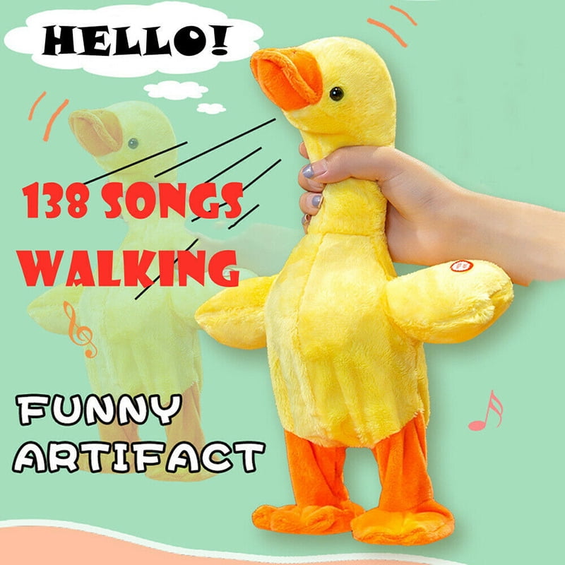 The Best Electronic Plush Yellow Duck Walking Pets Musical Singing And Dancing 