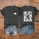 thumbnail image 2 of Camisetas de Manga Corta para las Mujeres Carta Impresa Doble Cara Suelta Tee, Casual Vintage Verano Top Mujeres, 2 of 3