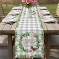 thumbnail image 4 of Spring Botanical Table Runner 72 Inches, Garden Birds Floral Leaves Gray Plaid Bed Runner Dresser Scarves Tabletop for Indoor Outdoor Parties/Ceremony/Banquet, 16" x 72", 4 of 8