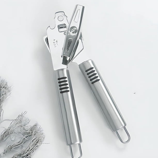 1 abrelatas multifuncional 3 en 1 – Abrelatas de acero inoxidable con corte de borde liso – Abrelatas manual resistente con mango cómodo y perilla giratoria grande Sincero Electrónica