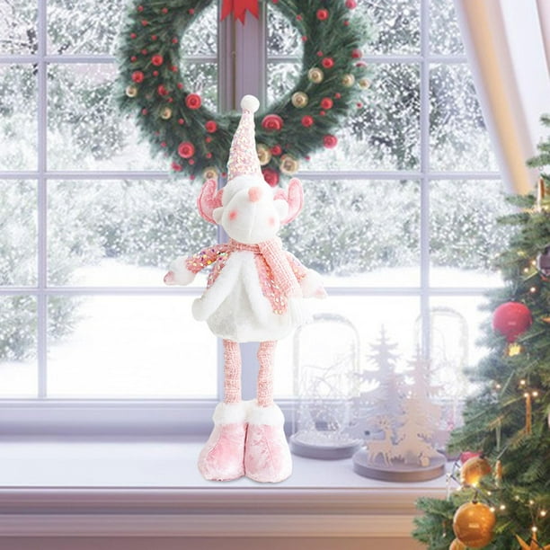 Muñeco de Peluche Navideño, Artículo de Colección, Adorable Adorno de Mesa, Figura Navideña de Peluche para Chimenea, Escritorio, Oficina O Sala de Es Reno telescópico