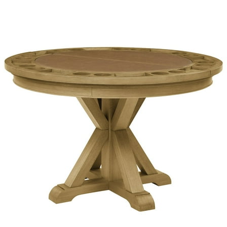 Steve Silver Rylie Dining Table with Game Top, Natural Finish