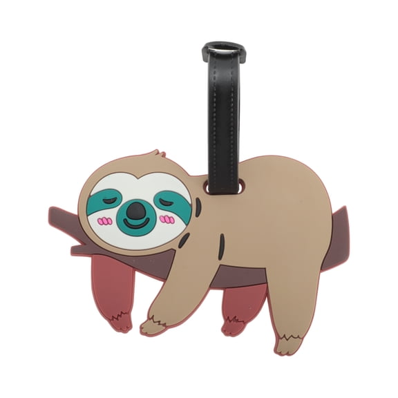 Unique Bargains 1 Pc Tree Branch Sloth Luggage Tag for Travelling Light Brown Soft Rubber