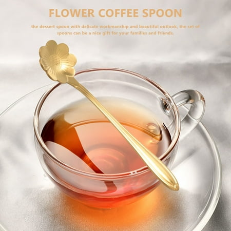 

Flower Coffee Spoon 8Pcs Flower Spoon Coffee Teaspoon Set Stainless Steel Flower Dessert Spoon Sugar Spoon for Tableware Kitchen Cafe or Bar