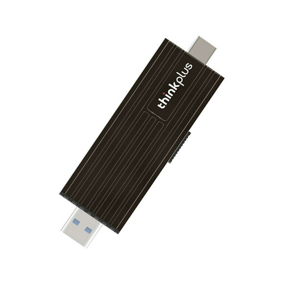 thinkplus TU202 128GB Dual-Port USB3.0 and Type-C Flash Drive, High-Speed Solid State Memory for Smartphone and PC, Portable Zinc Alloy Design with Fast Read/Write Speeds