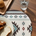 thumbnail image 3 of Southwest Ethnic Round 13 Inch Placemats Set of 8, Boho Aztec Tribal Abstract Aesthetic HeatResistant Non Slip Place Mats for Dining Table, Wipeable Braided Kitchen Table Mats for Housewarming, 3 of 9