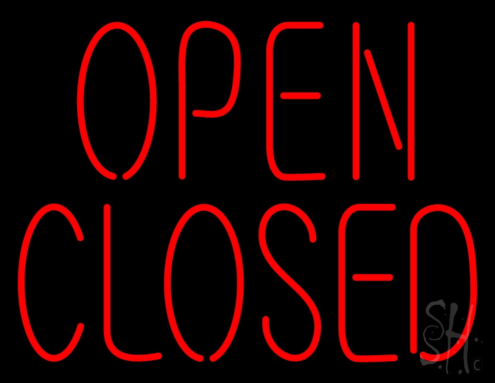 Open Closed LED Neon Sign 24 x 31 - inches, Clear Edge Cut Acrylic ...