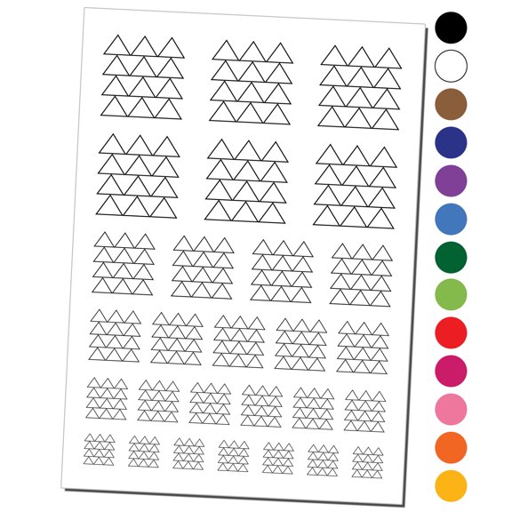 Triangle Background Water Resistant Temporary Tattoo Set Fake Body Art Collection - White