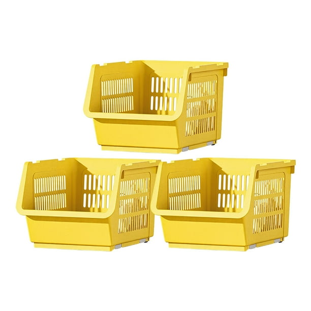 Yhmxh Cesta de cocina de 3 piezas para el hogar, cesta para guardar juguetes, cesta de almacenamiento de clasificación miscelánea, cesta gruesa de piso a techo, estante tipo sándwich multicapa