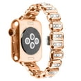 thumbnail image 2 of Dwitch Fashion Sparkling Metal Diamond Band for Apple Watch Series Ultra/10/9/8/7/6/5/4/SE/3/2/1, Shiny Crystal Watch Strap for Women Men, Adjustable Metal Link Bracelet 42/44/45/46/49mm,Rosegold, 2 of 6