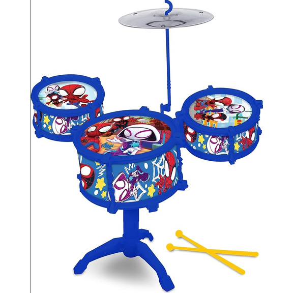 Marvel Spidey and His Amazing Friends Kids Drum Set – Musical Toy Drum Kit for Boys Girls, Complete Kids Percussion Set with Sticks, Educational Musical Instrument Toy for Early Learning and Fun