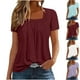 thumbnail image 1 of Blusas,Camisa informal holgada de manga larga con cuello en V para mujer, mezcla de poliéster y elastano, cómoda para usar en casa, sopatenor, 1 of 9