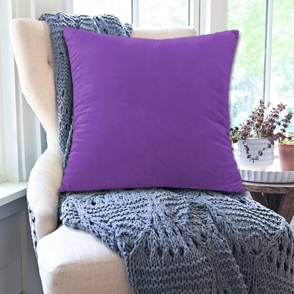 Byujiro Solid Throw Pillow Cover 18x18in Soft Plush Cushion Case for Couch, Sofa, Living Room and Modern Home Decor