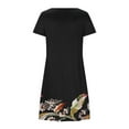 thumbnail image 5 of YUNAFFT Womens Dresses Clearance Women's Fashion Comfortable Casual Ethnic Short Sleeve Round Neck Print Dress Sale, 5 of 8