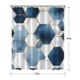 thumbnail image 5 of Blue White Gold Hexagon Marble Pattern Shower Curtain 72"x84" ,Bathroom Decorative Shower Curtains Set with 12 Hooks,Modern Waterproof Washable Shower Curtain, 5 of 6
