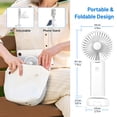 thumbnail image 3 of Portable Handheld Fan, Foldable Pocket Fan with 3000 mAh Battery, Mini Desk Fan, Rechargeable USB Fan, 3 Speed Wind, Personal Small Fan, Strong Airflow, Super Quiet, for Girl, Women, Outdoor, Indoor, 3 of 6