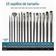 thumbnail image 3 of Set 15 Pinceles Acuarela Acrílico Arte Sinteticos Pintura Negro, 3 of 5
