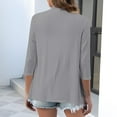 thumbnail image 6 of Guieoi Womens Tops Plus Size Women's Casual 3/4 Sleeve Cardigan Soft Open Front Cardigans Gray Black*Friday/Cyber*Monday Clearance, 6 of 9