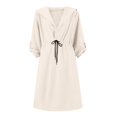 thumbnail image 4 of Wutalume Women's Loose Casual Solid Color Lightweight Long Sleeve Hooded Jacket, Comfortable Fit, Perfect for Fall and Spring, Versatile for Daily Wear and Layering,White XL, 4 of 8