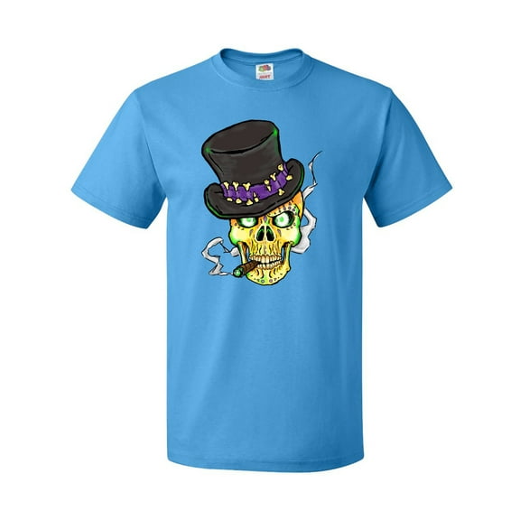 Inktastic Mardi Gras Skull with Cigar T-Shirt