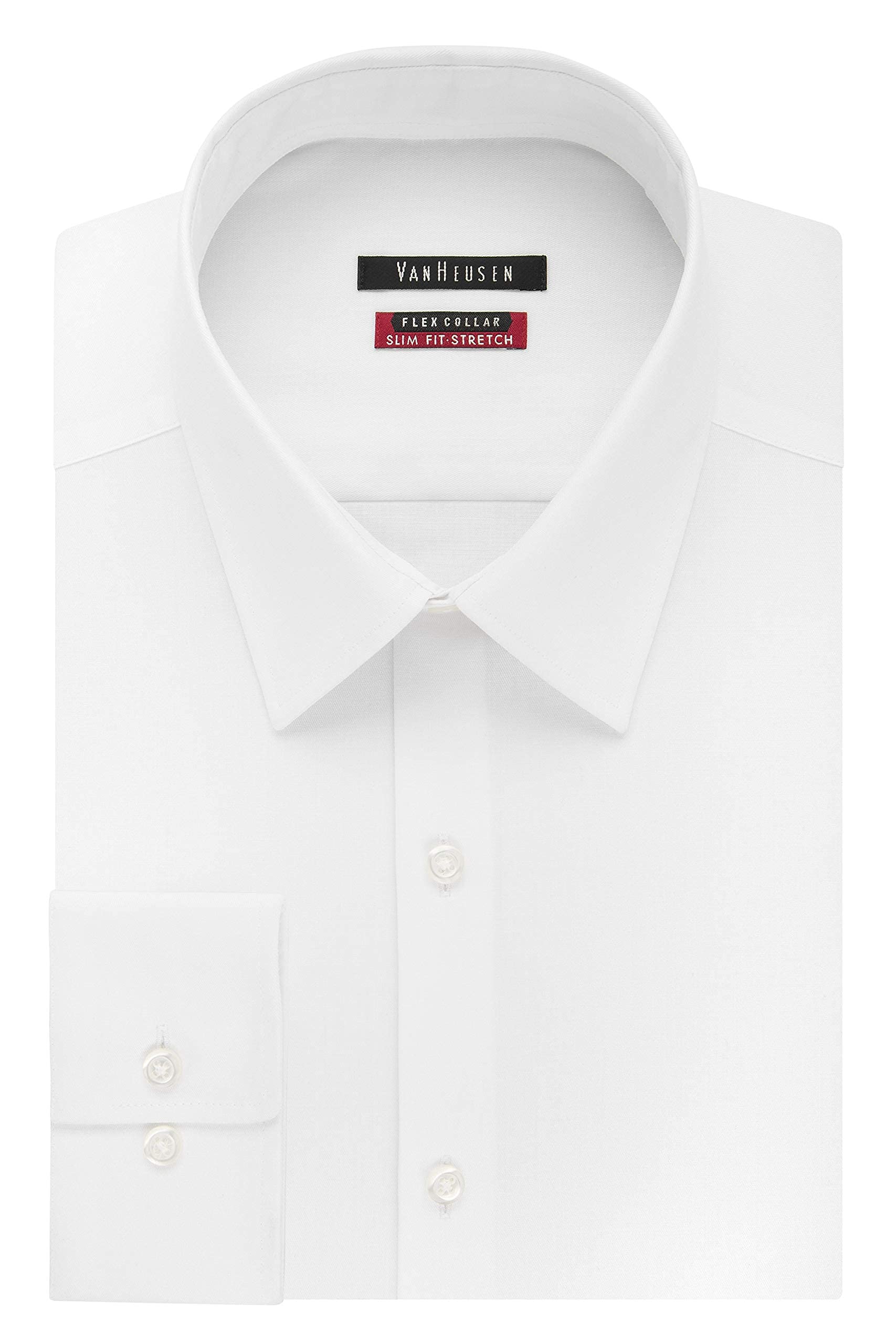 Van Heusen Men's Dress Shirt Slim Fit Flex Collar Stretch Solid