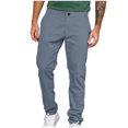 thumbnail image 2 of Zysthvn Casual Pants for Men Straight Leg Fall Business Mens Trousers Zipper with Pockets Solid Button Breathable Pants, Light Blue M, 2 of 6