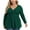 Dark Green, variant on Women's Spring Plus Size V-Neck Tunic Tops Casual Loose Long Sleeve Blouses with Pleated,US L-4XL in Black