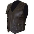 thumbnail image 3 of Vest For Men In Genuine Lambskin Leather - Chris Pratt Real Brown Leather Vest - Biker Vest SouthBeachLeather 3X-Large, 3 of 3