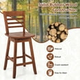 thumbnail image 6 of Costway 4 PCS 24.5" Counter Height Bar Chairs Swivel Bar Stools with Hollow Backrest Brown, 6 of 8