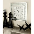 thumbnail image 2 of DecMode 2" Silver Wooden Mirrored Wall Clock with Floating Crystals, 2 of 9