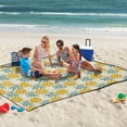 thumbnail image 5 of Retro Pineapples Extra Large Picnic Beach Blanket Waterproof Sand Proof Portable Outdoor Mat 80x118, 5 of 9