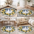 thumbnail image 5 of 3ft Area Rug,Summer Lemon Garland Checkered Bow Washable Large Rugs Soft Non-Slip Floor Rug Farmhouse Wood Grain Non-Shedding Indoor Carpets for Living Room Bedroom Home Office Nursery, 5 of 9
