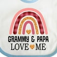 thumbnail image 4 of Inktastic Grammy and Papa Love Me Granddaughter Rainbow Girls Baby Bib, 4 of 4