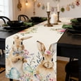 thumbnail image 6 of PEIBang 13x71 Inch Easter Table Runner with Bunny and Floral Print for Spring Party Decor Indoor Outdoor 33x180cm, 6 of 6